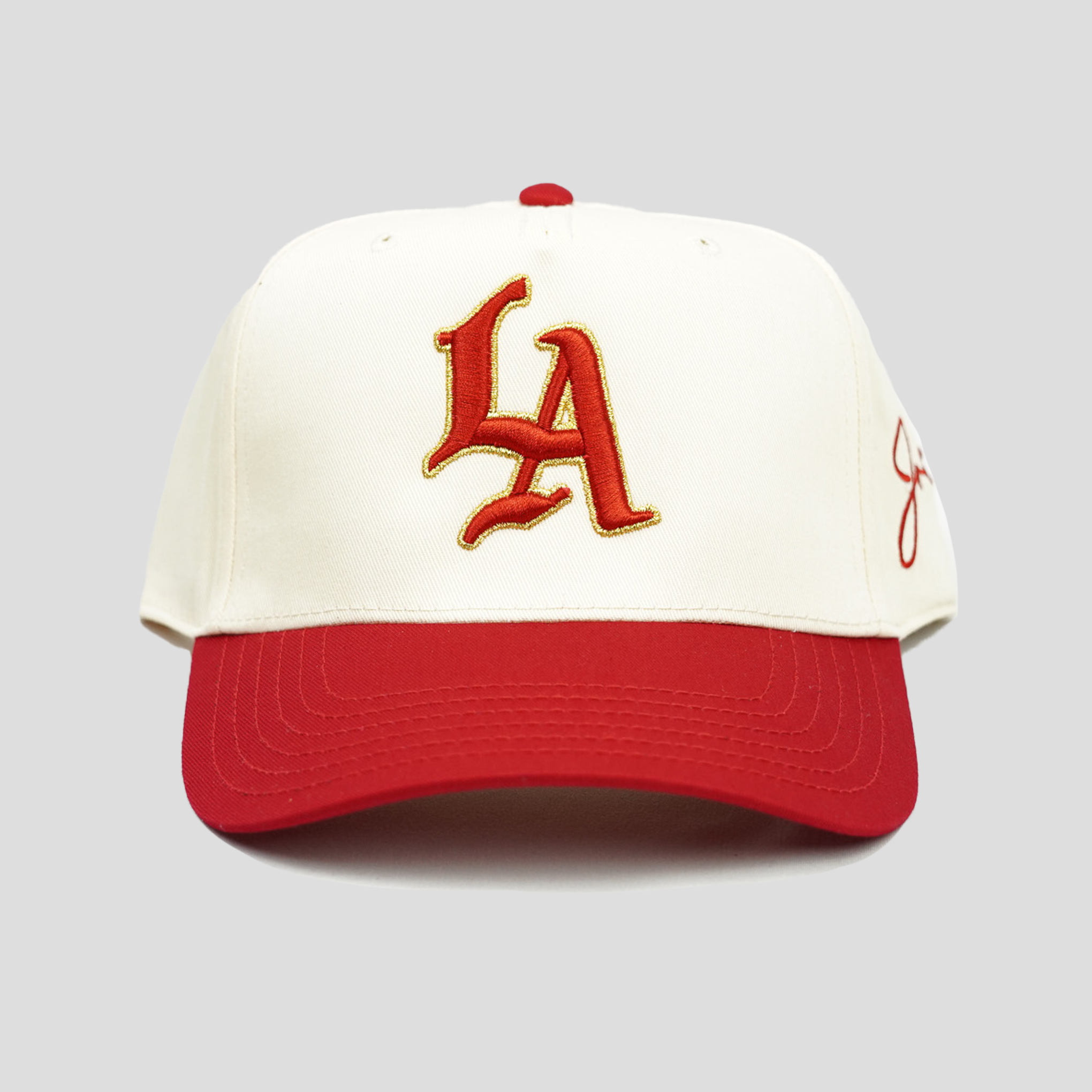 Jrip x LA Snapback Hat (CREAM/RED)